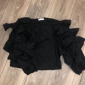 Karlie Ruffled Poplin Top